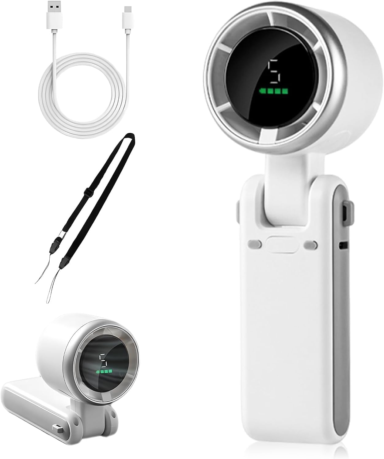 Pocket Size Turbo Fan – Rechargeable Mini AC Fan with 5 Speeds