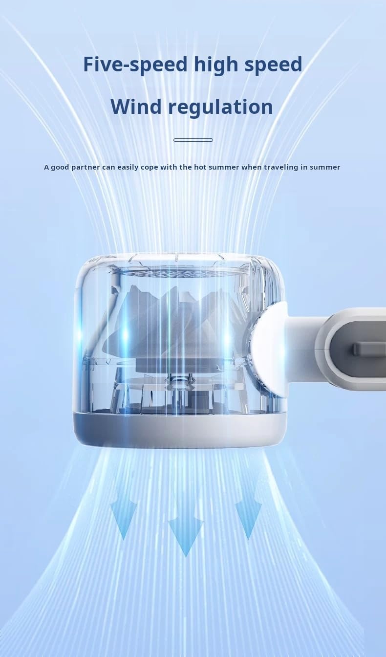 Pocket Size Turbo Fan – Rechargeable Mini AC Fan with 5 Speeds