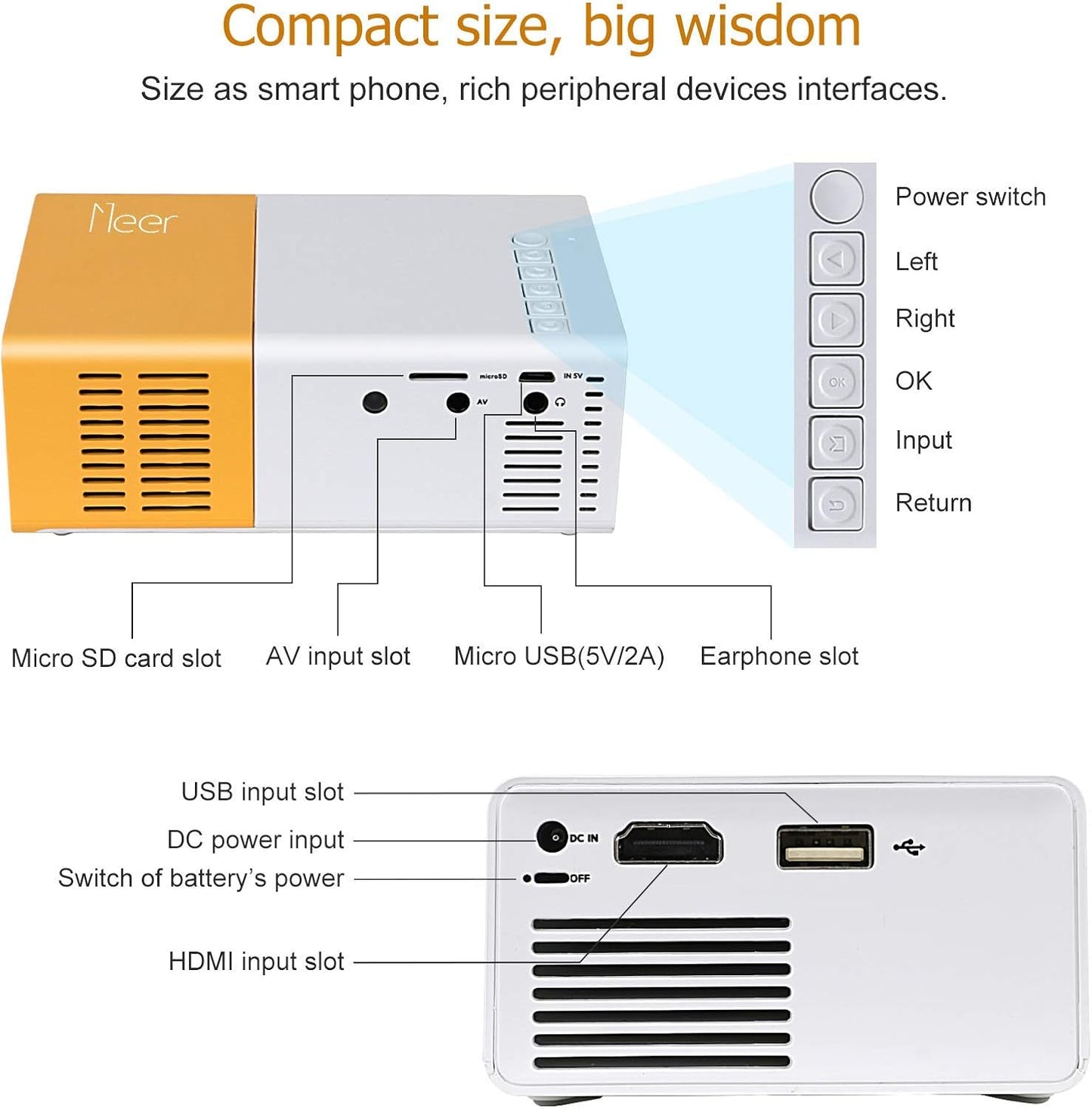 Mini Portable Projector YG-300