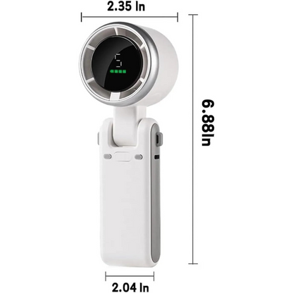 Pocket Size Turbo Fan – Rechargeable Mini AC Fan with 5 Speeds